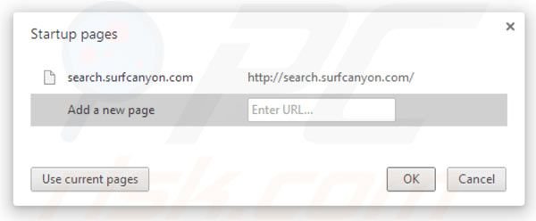 Usuwanie Surf Canyon ze strony domowej Google Chrome