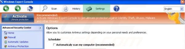 Ustawienia dostępu Windows Expert Console