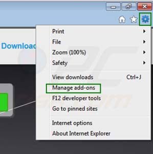 Usuwanie Zoom downloader z rozszerzeń Internet Explorer krok 1