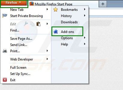 Usuwanie Zoom downloader z rozszerzeń Mozilla Firefox krok 1