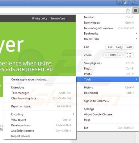 Usuwanie ads by video player z rozszerzeń Google Chrome krok 1