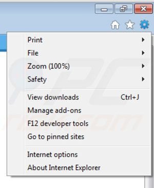 Usuwanie Bettermarkit z rozszerzeń Internet Explorer krok 1