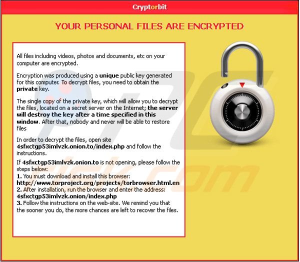 Wirus ransomware Cryptorbit