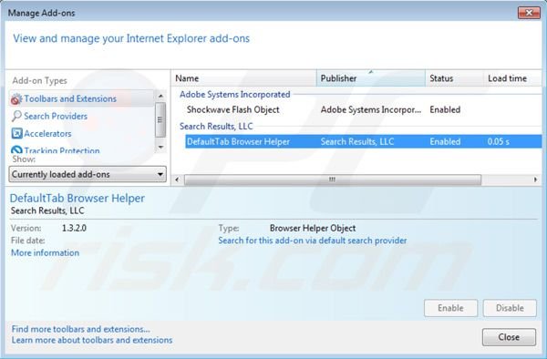 Usuwanie wirusa default tab z rozszerzeń Internet Explorer