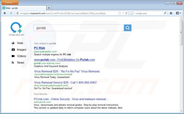 Wirus przekierowania inspsearch.com
