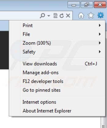 Usuwanie iWebar z Internet Explorer krok 1