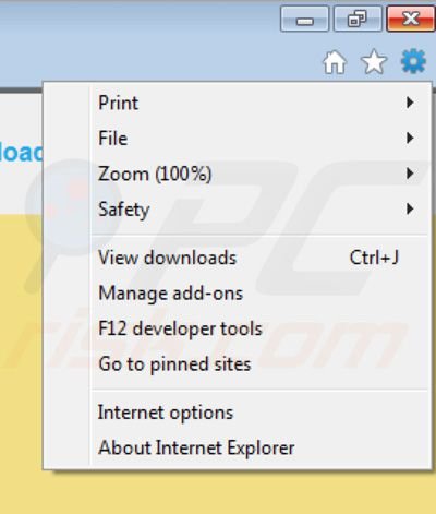 Usuwanie Lookingling z rozszerzeń Internet Explorer krok 1