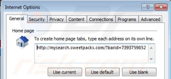 Usuwanie Mysearch.sweetpacks.com ze strony domowej Internet Explorer