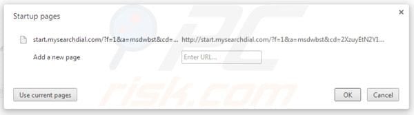 Usuwanie mysearchdial.com ze strony domowej Google Chrome