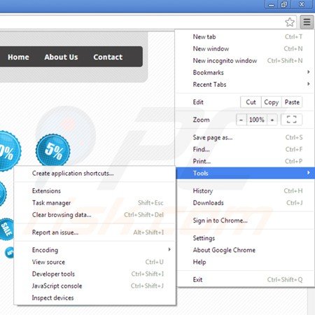 Usuwanie safeweb app z Google Chrome krok 1