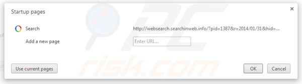 Usuwanie Websearch.searchinweb.info ze strony domowej Google Chrome