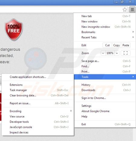 Usuwanie Web Protect z Google Chrome krok 1