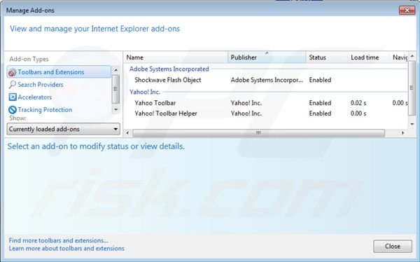 Usuwanie paska narzędzi Yahoo z rozszerzeń Internet Explorer