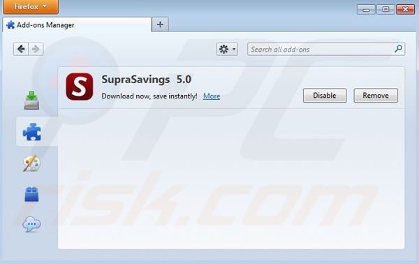 Usuwanie reklam All Day Savings z Mozilla Firefox krok 2