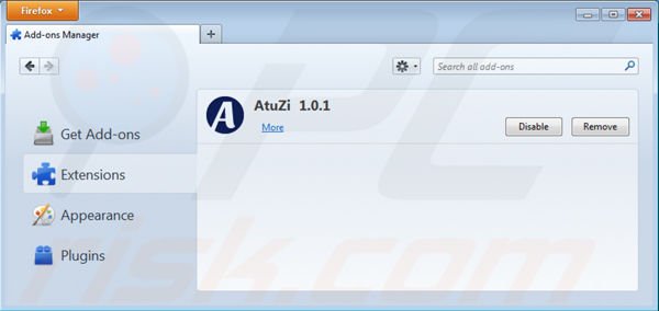 Usuwanie AtuZi z Mozilla Firefox krok 2
