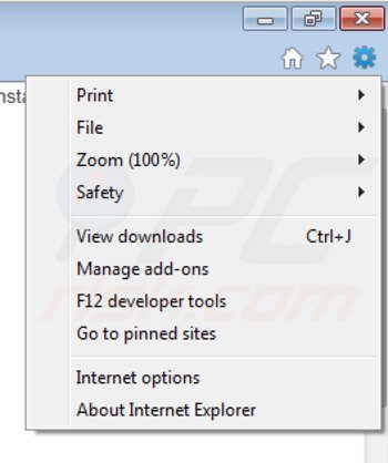 Usuwanie buzz-it z Internet Explorer krok 1