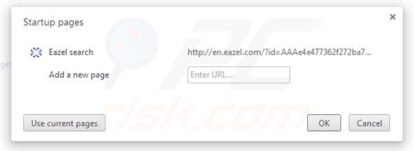 Usuwanie eazel.com ze strony domowej Google Chrome