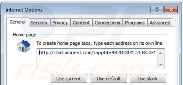 Usuwanie start.iminent.com ze strony domowej Internet Explorer