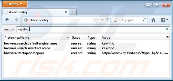 Usuwanie key-find.com z ustawień domyślnej wyszukiwarki Mozilla Firefox