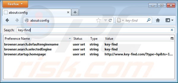 Usuwanie key-find.com z ustawień domyślnej wyszukiwarki Mozilla Firefox