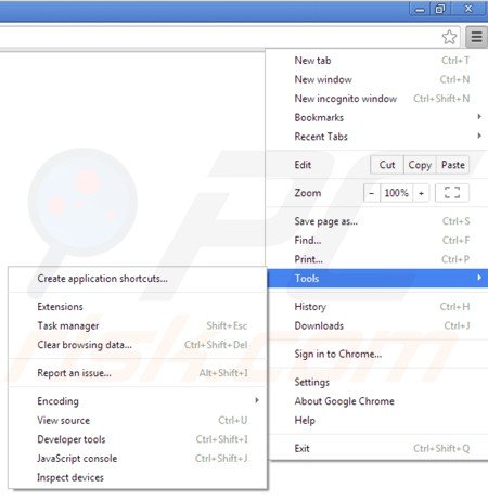 Usuwanie ads by media watch z Google Chrome krok 1