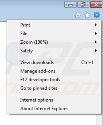 Usuwanie ads by media watch z Internet Explorer krok 1
