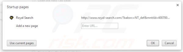Usuwanie royal-search.com ze strony domowej Google Chrome
