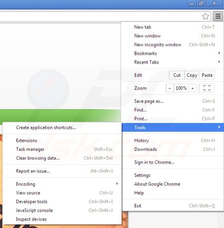 Usuwanie trustedealz z Google Chrome krok 1