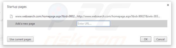 Usuwanie websearch.com ze strony domowej Google Chrome