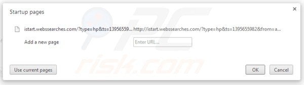 Usuwanie istart.webssearches.com ze strony domowej Google Chrome