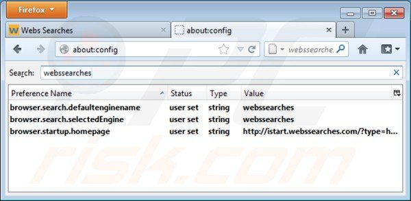 Usuwanie istart.webssearches.com z ustawień domyślnej wyszukiwarki Mozilla Firefox