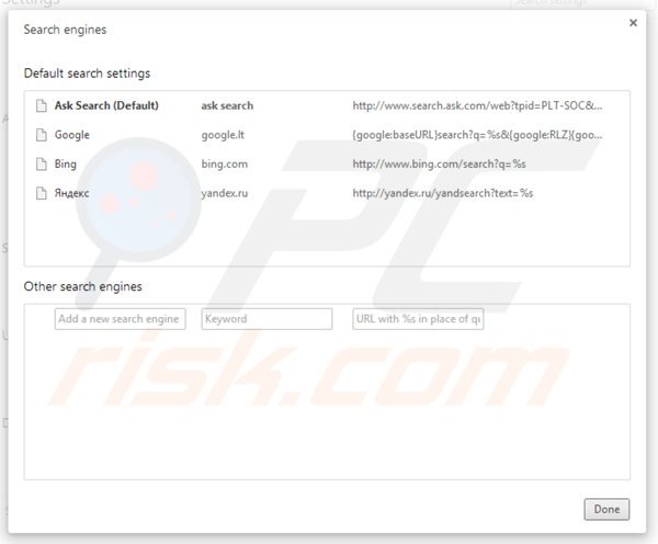 Usuwanie paska narzędzi ask social z domyślnej wyszukiwarki Google Chrome