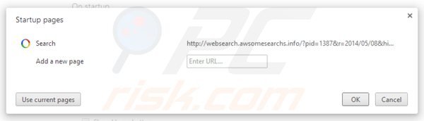 Usuwanie websearch.awsomesearchs.info ze strony domowej Google Chrome