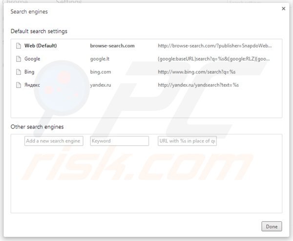 Usuwanie browse-search.com z domyślnej wyszukiwarki Google Chrome
