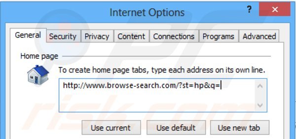 Usuwanie browse-search.com ze strony domowej Internet Explorer