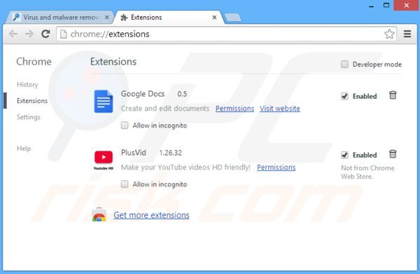 Usuwanie reklam cinema-plus z Google Chrome krok 2