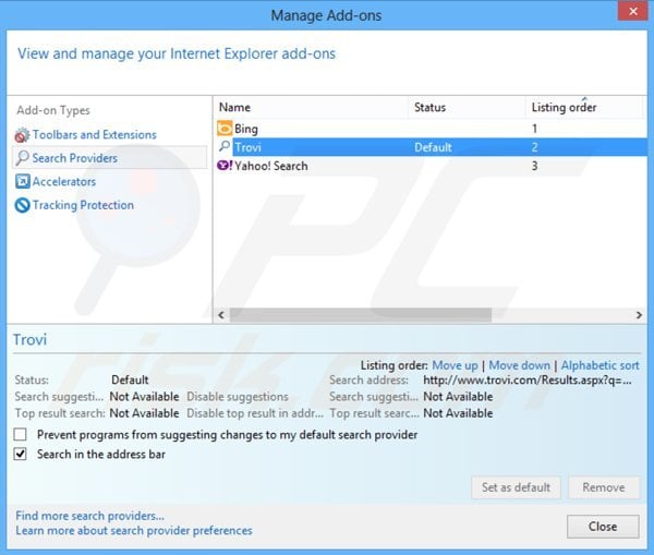 Usuwanie porywacza przeglądarki client connect ltd z domyślnej wyszukiwarki Internet Explorer