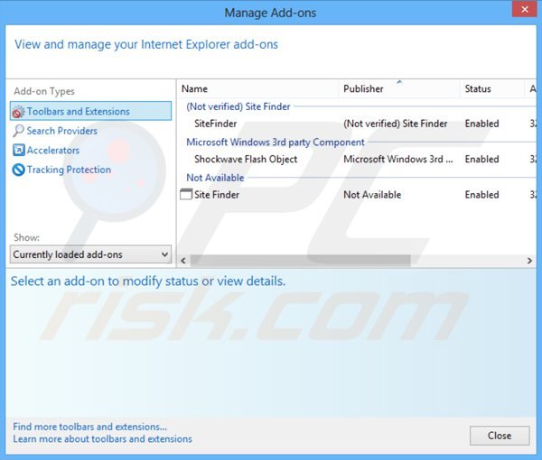 Usuwanie adware client connect ltd z rozszerzeń Internet Explorer krok 1