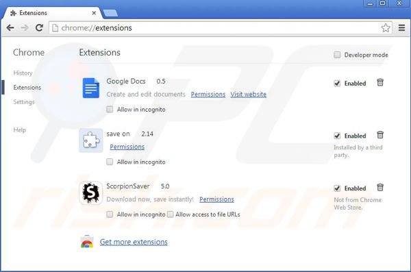 Usuwanie Coupon Downloader z Google Chrome krok 2