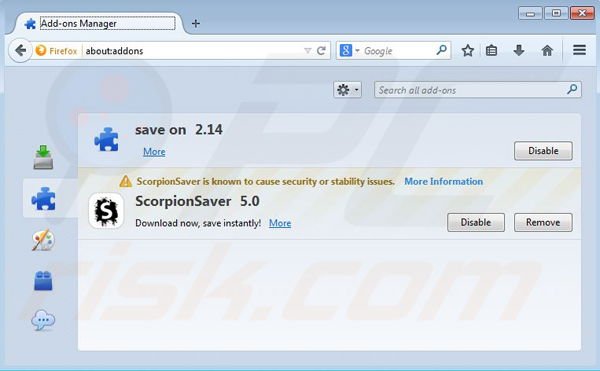 Usuwanie Coupon Downloader z Mozilla Firefox krok 2