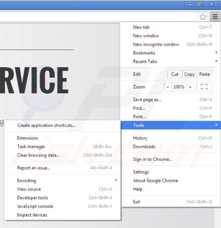 Usuwanie reklam dailyofferservice z Google Chrome krok 1