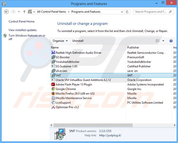 Deinstalacja porywacza przeglądarki websearch.fastosearch.info przez Panel sterowania