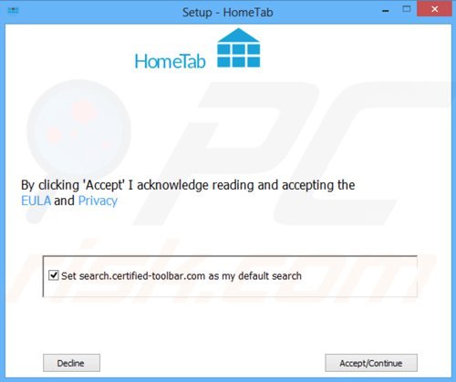 Instalator adware hometab