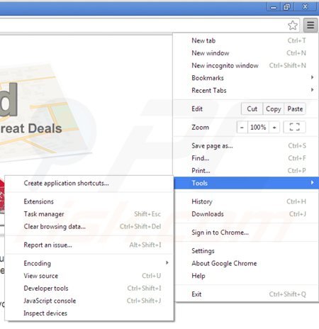 Usuwanie reklam interyield z Google Chrome krok 1