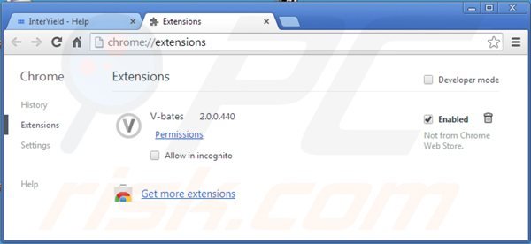 Usuwanie reklam interyield z Google Chrome krok 2