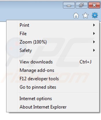 Usuwanie reklam interyield z Internet Explorer krok 1