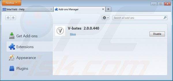 Usuwanie reklam interyield z Mozilla Firefox krok 2