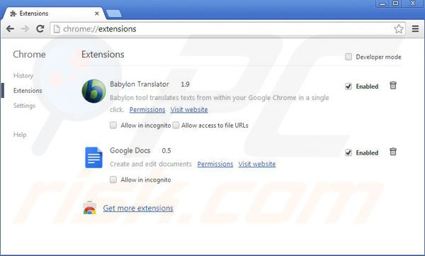Usuwanie Max-start.com z powiązanych rozszerzeń Google Chrome