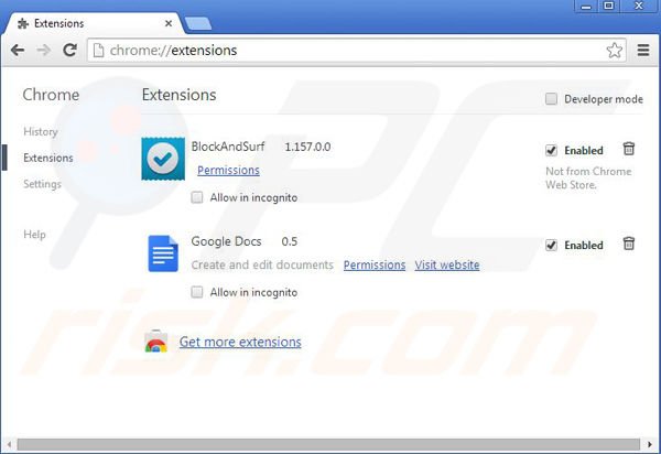 Usuwanie SaferSurf z Google Chrome krok 2