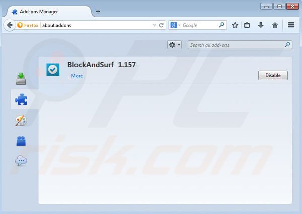 Usuwanie SaferSurf z Mozilla Firefox krok 2